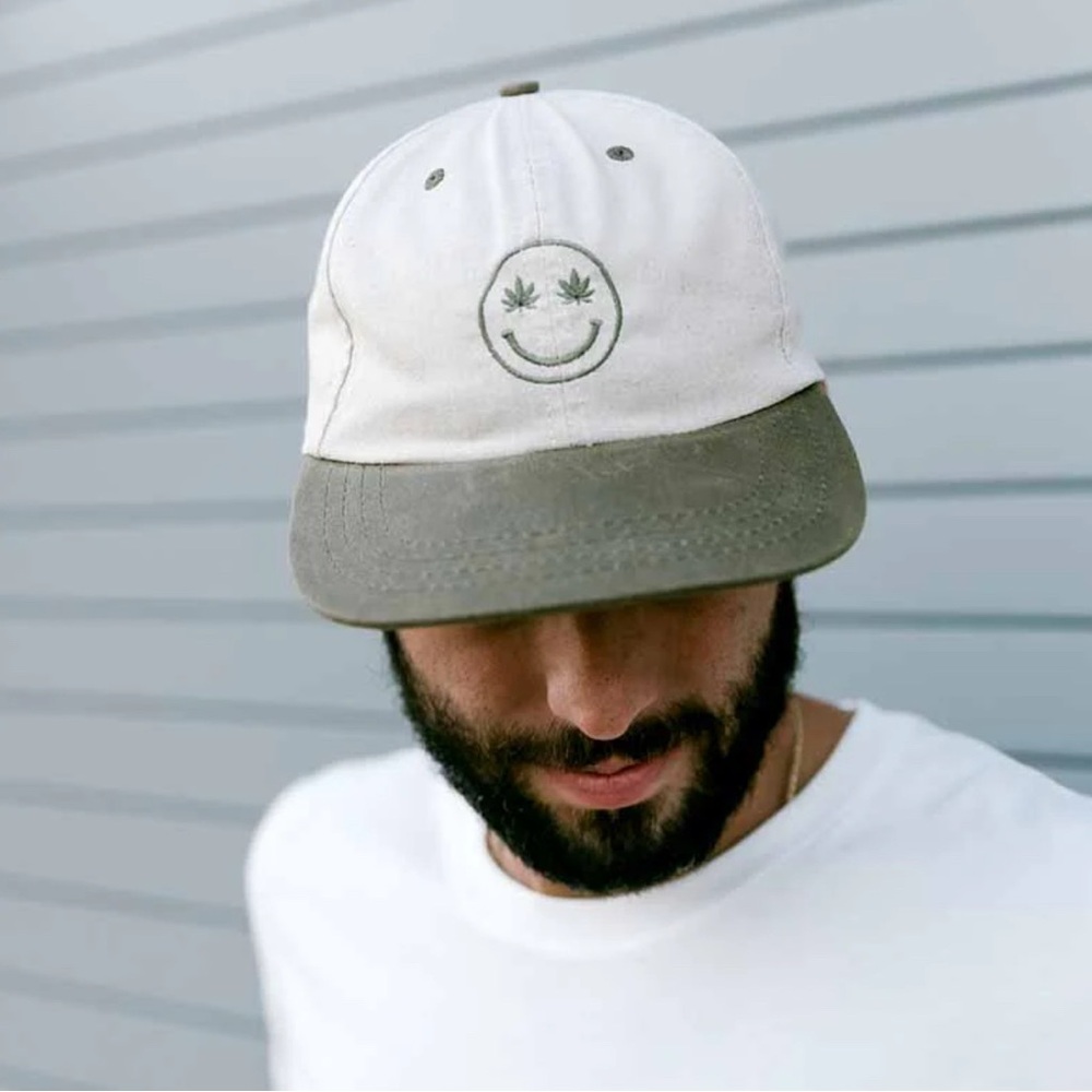 Yellow 108 Hemp Smiley Cap